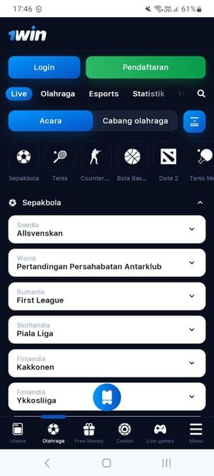 Penggunaan Versi Seluler Situs 1Win