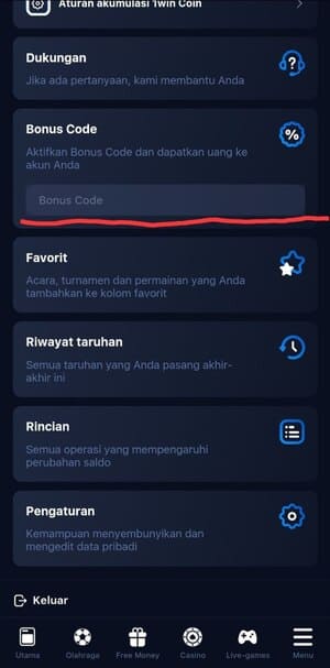 Kode Promo di Aplikasi 1Win di Indonesia